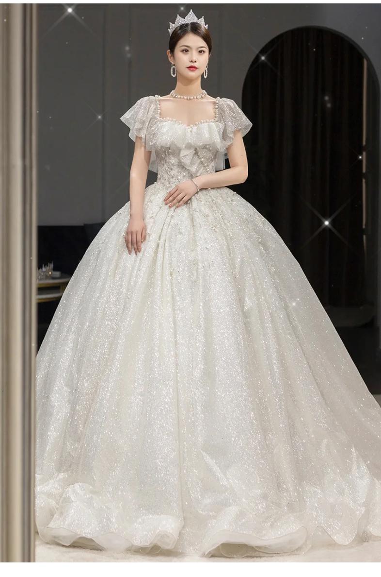 Off The Shoulder Luxury Big Train Princess Bride Dress