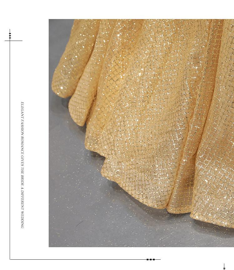 Gold Quinceanera Dresses Luxury Shinging Sleeveless Ball Gown