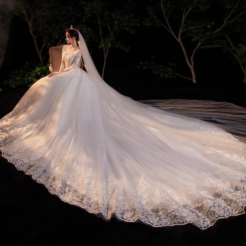 Half Sleeve Empire Illusion Wedding Dress For Pregnant Ball Gown 2023 Lace Embroidery