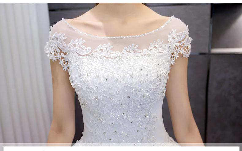 Classic O-neck Lace Up Ball Gown