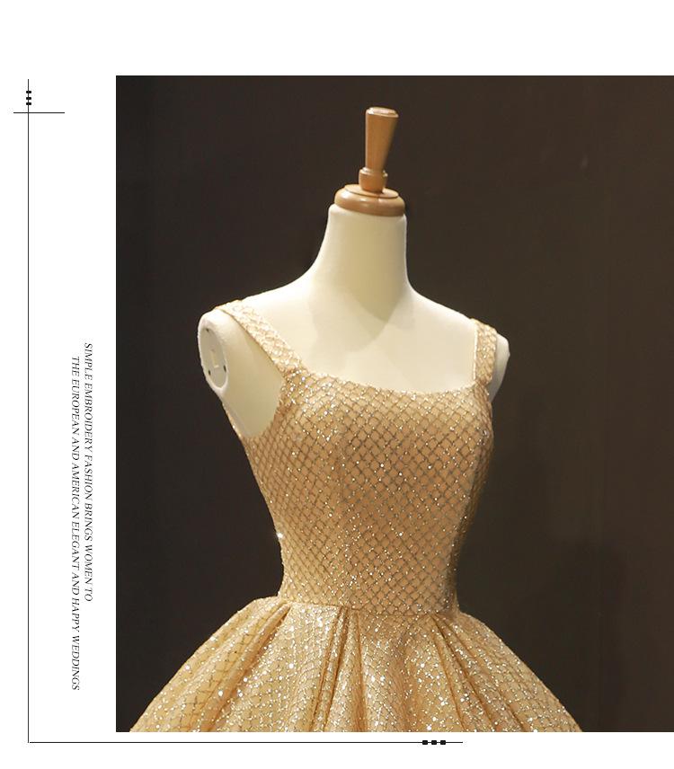 Gold Quinceanera Dresses Luxury Shinging Sleeveless Ball Gown