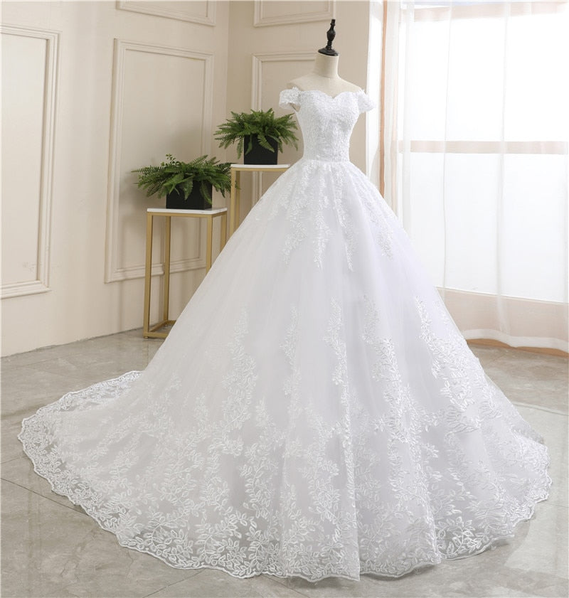 Wedding Dress Off The Shoulder Gown Train Custom-made
