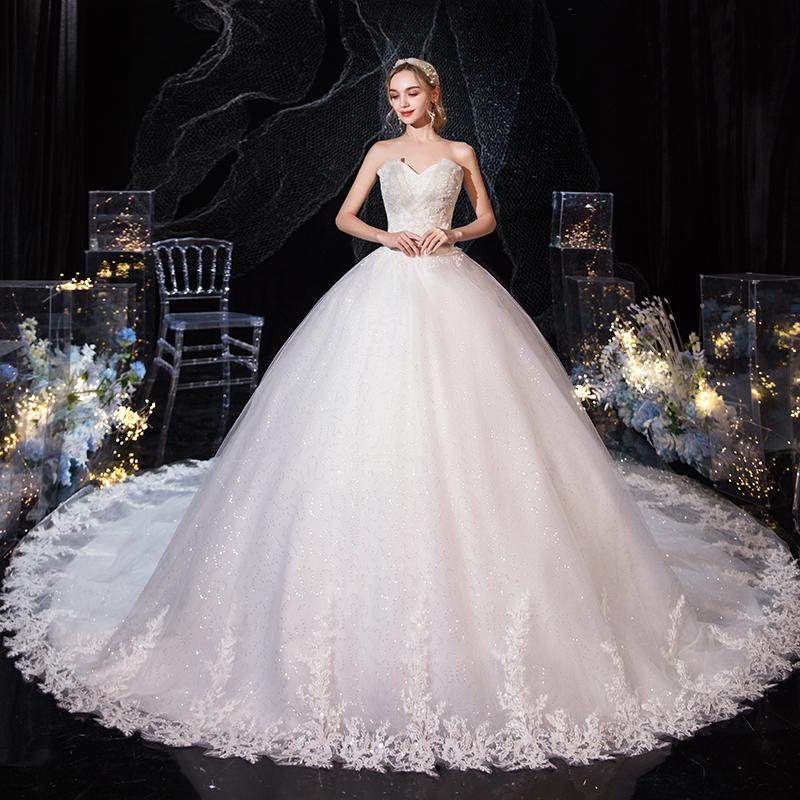 Strapless Elegant Lace Wedding Gown Princes