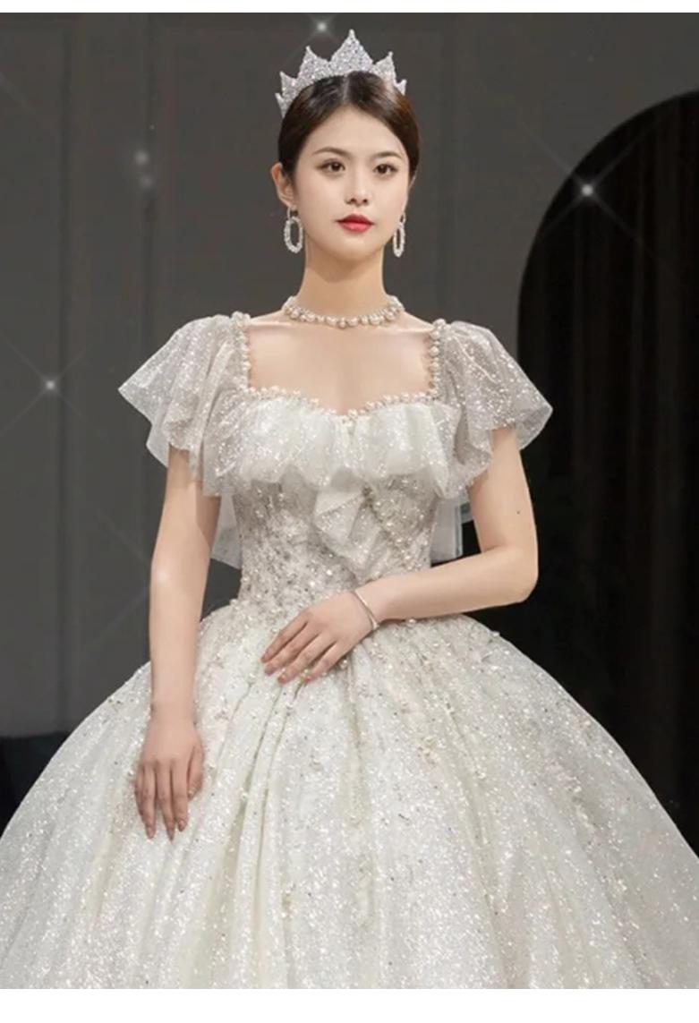 Off The Shoulder Luxury Big Train Princess Bride Dress