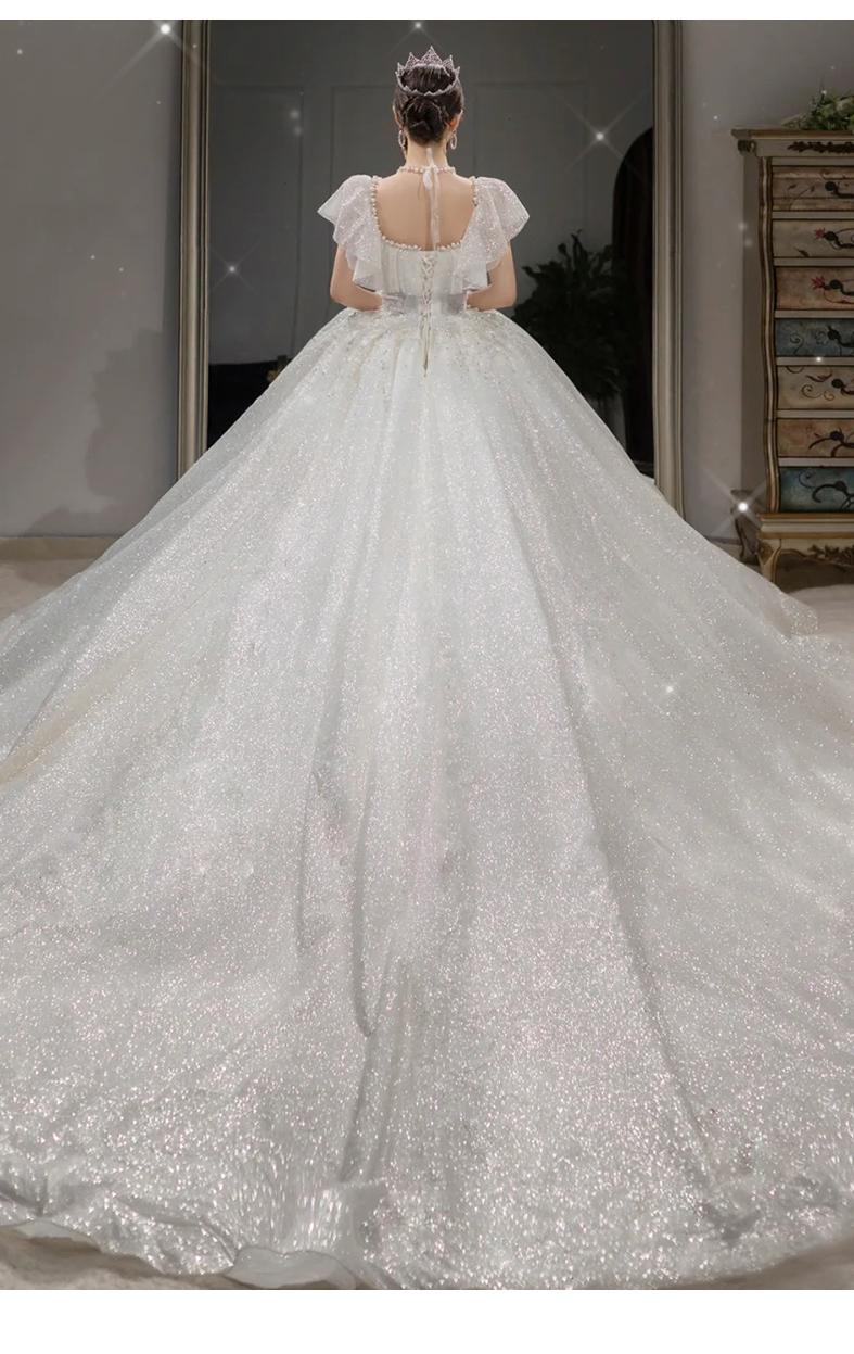 Off The Shoulder Luxury Big Train Princess Bride Dress