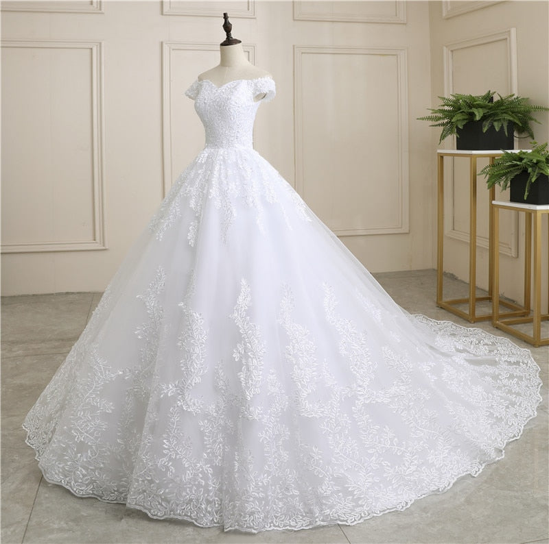 Wedding Dress Off The Shoulder Gown Train Custom-made