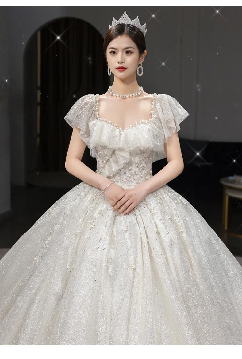 Off The Shoulder Luxury Big Train Princess Bride Dress