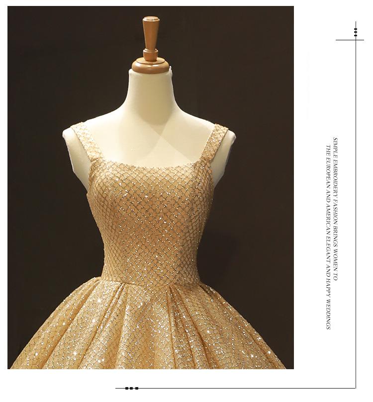 Gold Quinceanera Dresses Luxury Shinging Sleeveless Ball Gown