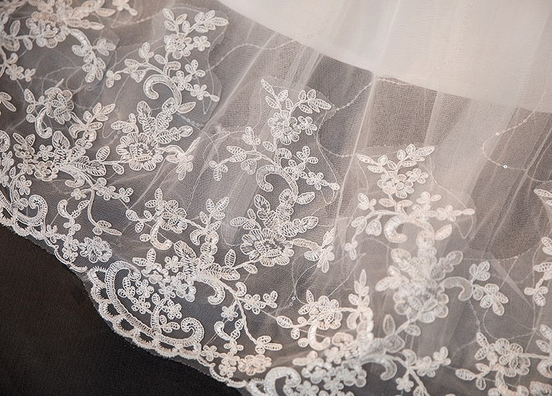 New Boat Neck Wedding Dress Sweep Brush Train Ball Gown Bridal Dress Lace Up Wedding Gowns Vestidos De Novia