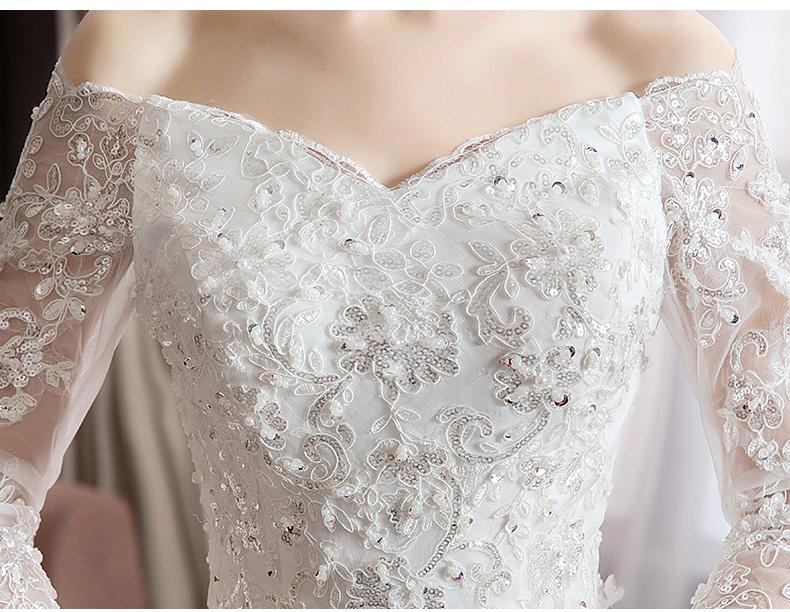 2023 Long Tail Half Sleeve Wedding Dress Princess Wedding Gown Lace V Neck Bridal Dress Plus Size