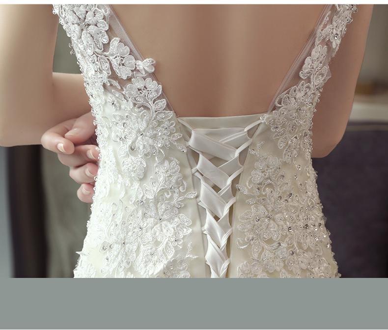 The Bridal O-neck Court Train Luxury Lace Embroidery Mermaid Princess Luxury Wedding Dress