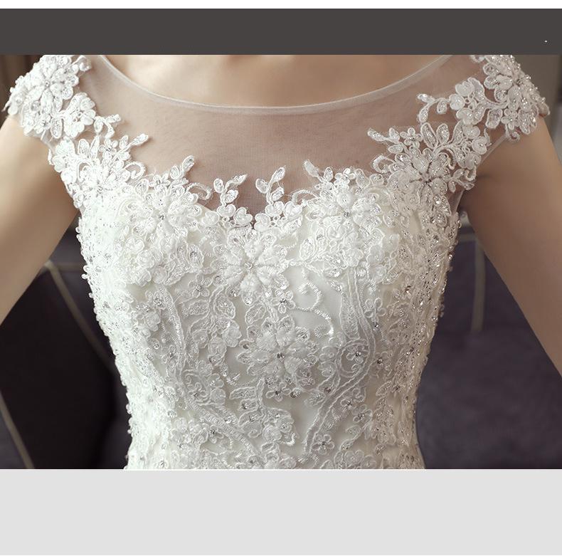 The Bridal O-neck Court Train Luxury Lace Embroidery Mermaid Princess Luxury Wedding Dress