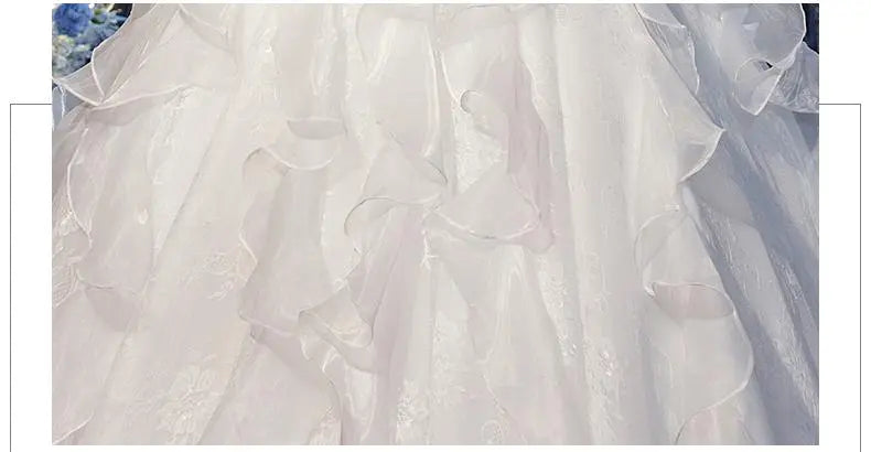 Luxury Lace Wedding Gown With Train Ball Gown Classic Cap Sleeve