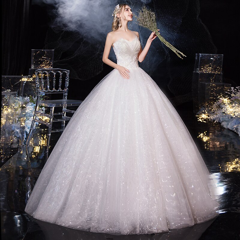 Strapless Elegant Lace Wedding Gown Princes