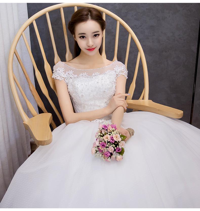 Classic O-neck Lace Up Ball Gown