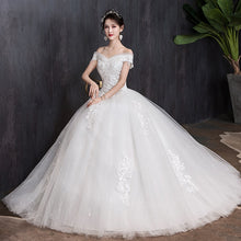 Load image into Gallery viewer, Off The Shoulder Wedding Dress 2023 light Appliques Pearls Lace Fashion Wholesale Cheap Simple Bride Dress Vestidos De Novia
