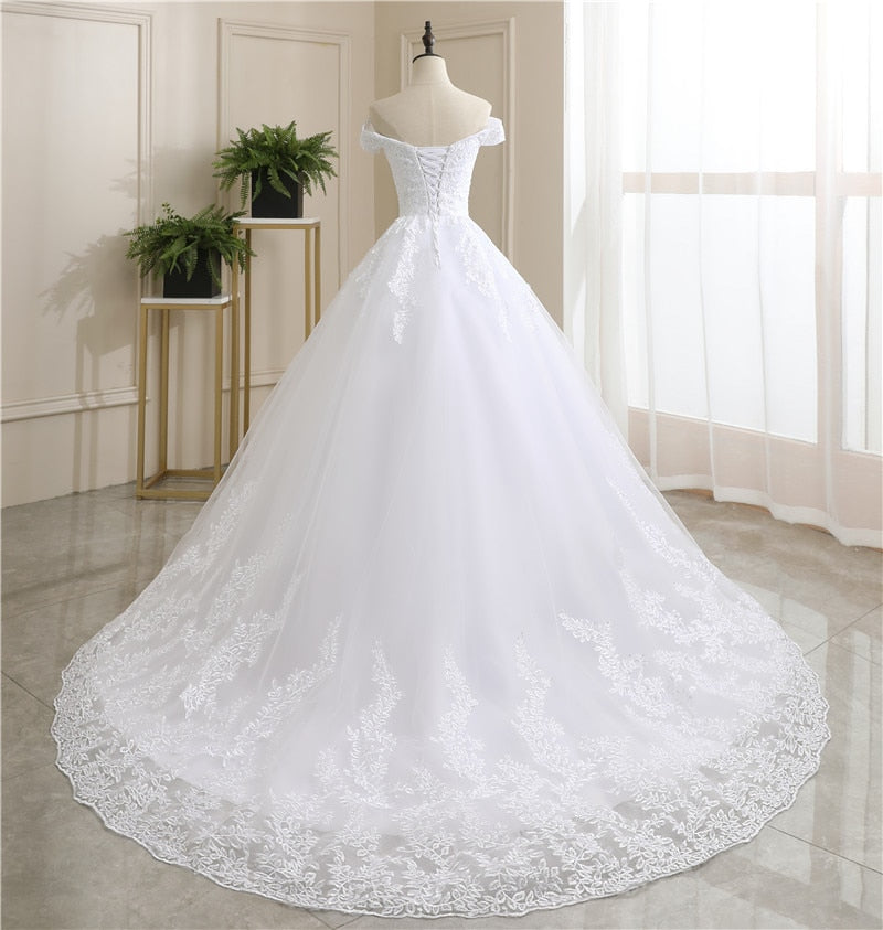 Wedding Dress Off The Shoulder Gown Train Custom-made