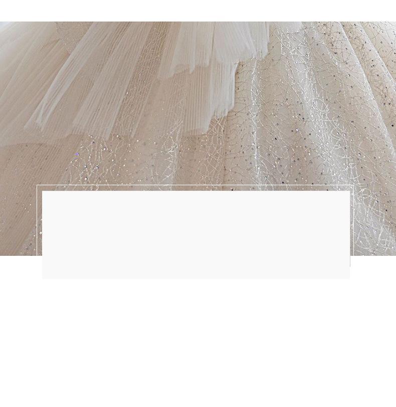 Luxury Short Sleeve Wedding Dress 2023 New Bridal Dress V Neck Beading Shinning Ball Gown Sweep Train