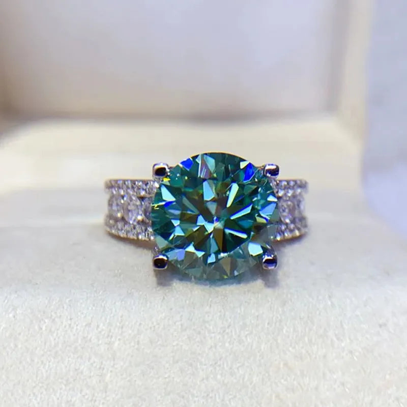 Real 2 Carat 8mm Moissanite Wedding Ring 925 Sterling Silver Band D Color