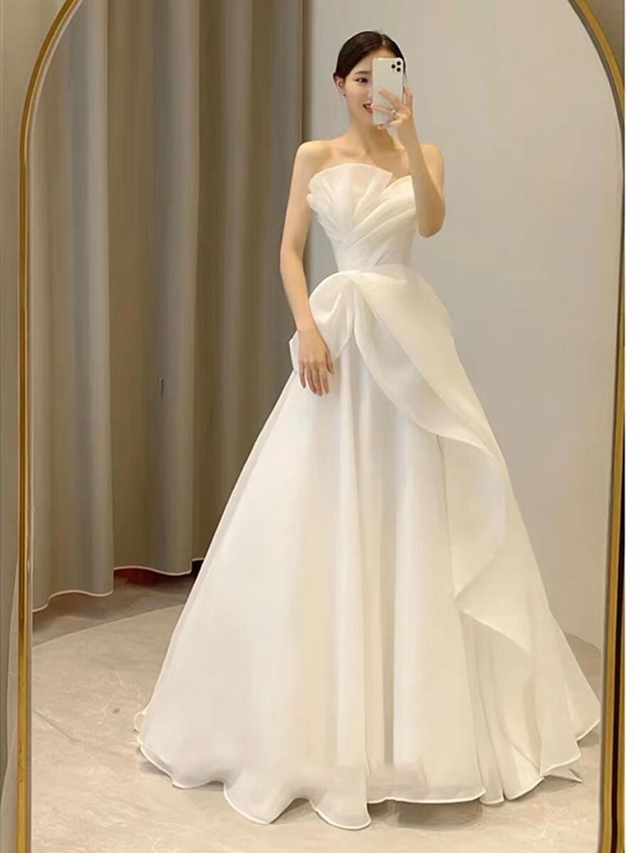 Strapless Wedding Dress Silky