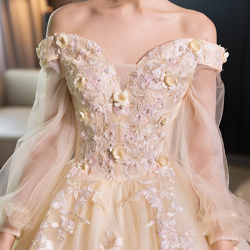 Long Sleeve Quinceanera Dress Off The Shoulder