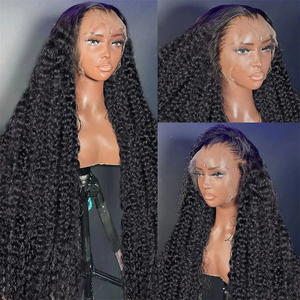 Transparent 250% Density Water Culry Human Hair 40Inch Deep Wave
