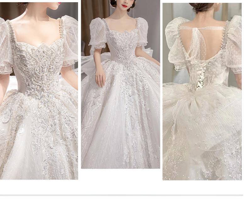 Luxury Wedding Dresses Shiny Big Beading Ball Gown With Long Train Bridal Dress Custom Made Plus Size Vestido De Noiva