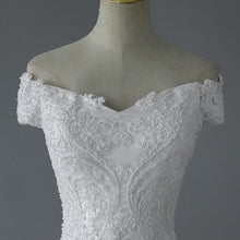 Load image into Gallery viewer, Handmade Beading Mermaid Wedding Dress Off The Shoulder Lace Embroidery

