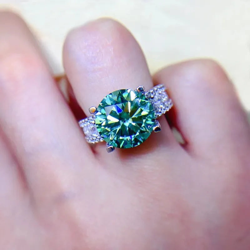Real 2 Carat 8mm Moissanite Wedding Ring 925 Sterling Silver Band D Color