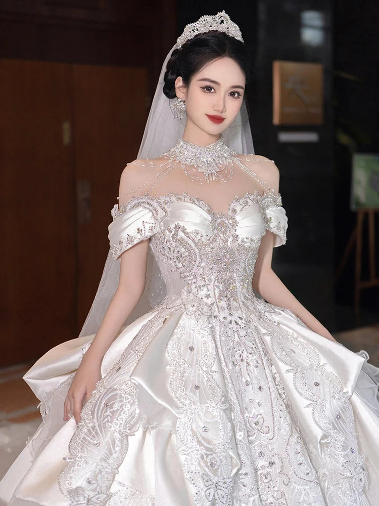 Off The Shoulder New Luxury Wedding Dresses Halter Neck Elleseal Off The Shoulder New Luxury Wedding Dresses Halter Neck Elleseal