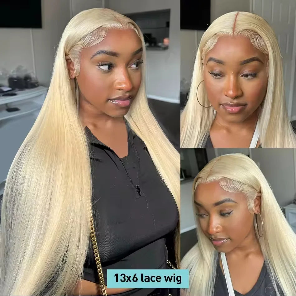 613 Blonde Straight 13x4 13x6 HD Transparent Lace Front Human Hair Wigs