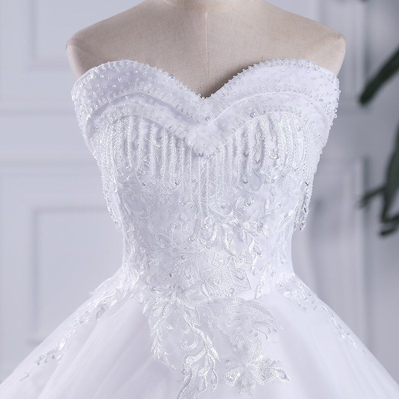 Lace Crystal Beaded Wedding Dresses New Plus Size Off The Shoulder Wedding Gown