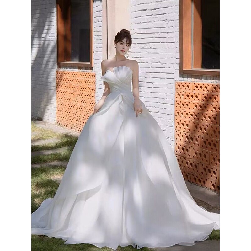 Strapless Wedding Dress Silky