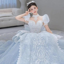Load image into Gallery viewer, Luxury Blue Wedding Dress Ice And Snow Dress

