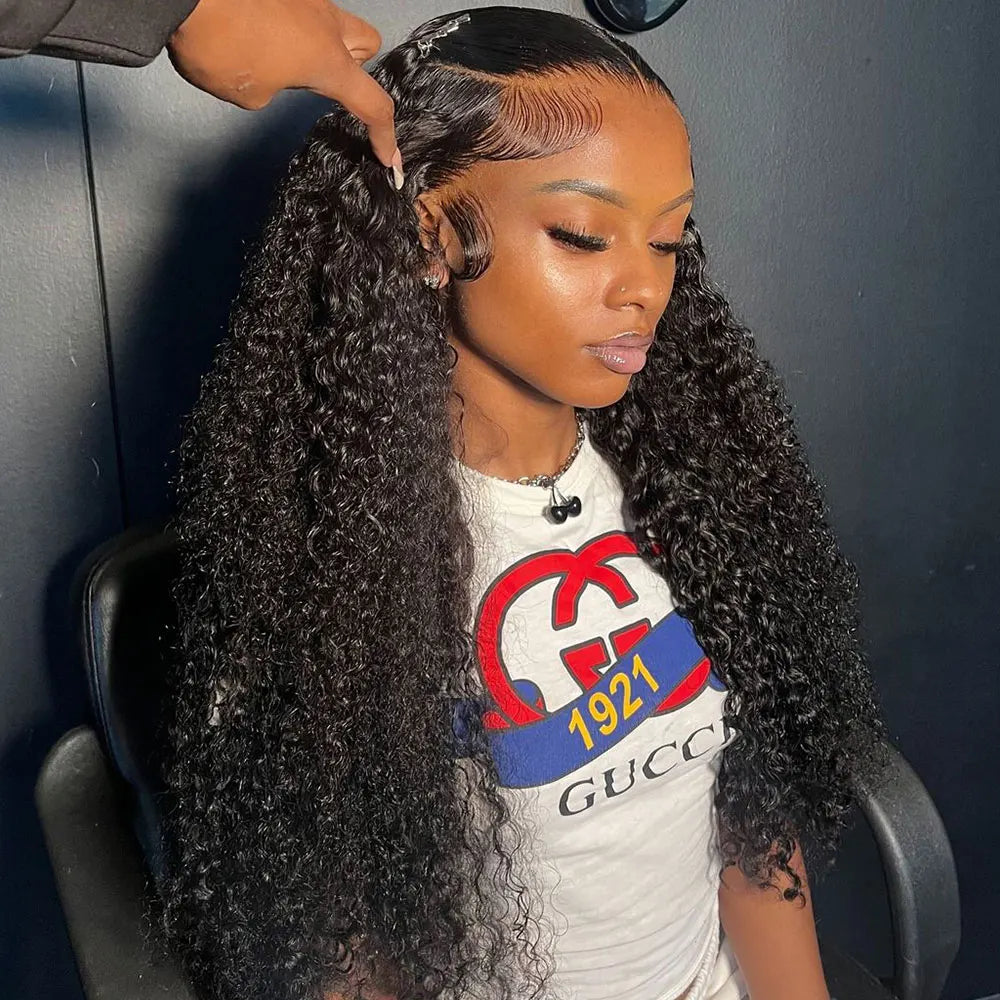Hd 13x6 Lace Wig Human Hair Curly Wig 40 Inch Brazilian Pre Plucked