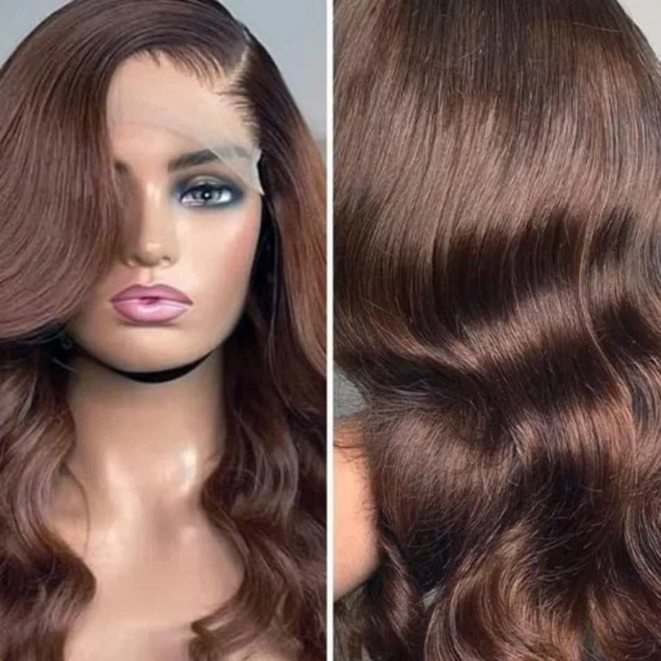 Chocolate Brown Lace Front Wig Body Wave 13x6 Hd Lace Frontal Wig
