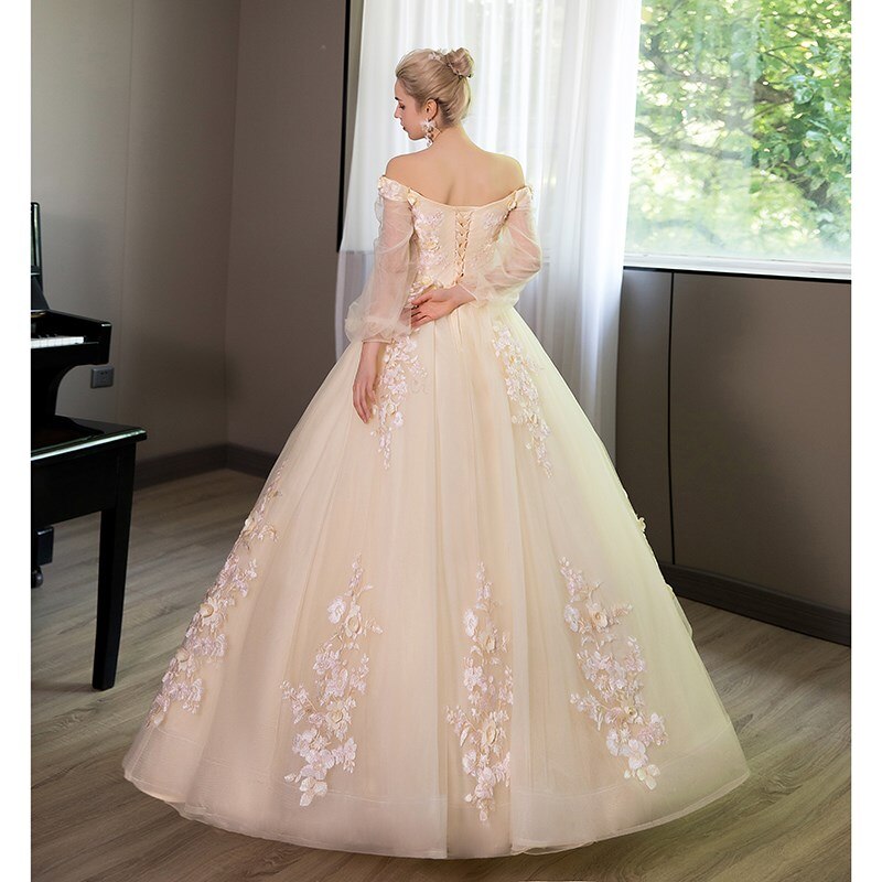 Long Sleeve Quinceanera Dress Off The Shoulder