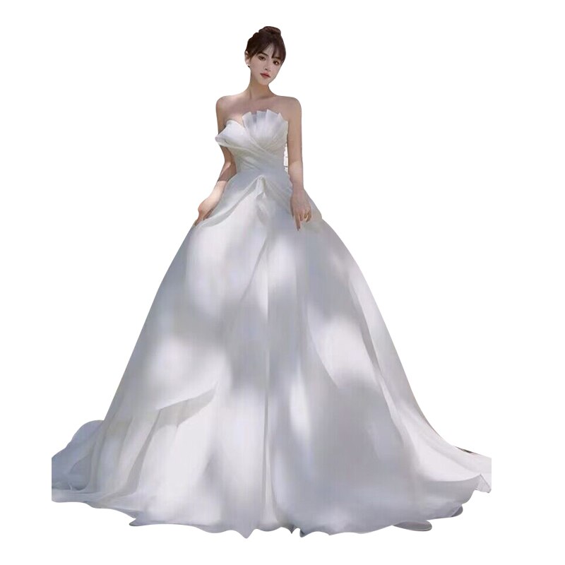 Strapless Wedding Dress Silky
