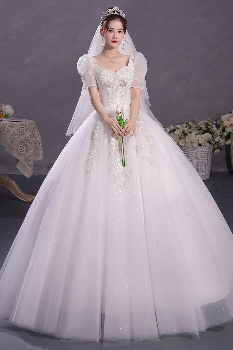Ball Gown Wedding Dresses Off The Shoulder Wedding Gowns Elegant Appliques Beaded Bridal Dress Plus Size Vestidos De Novia 2023