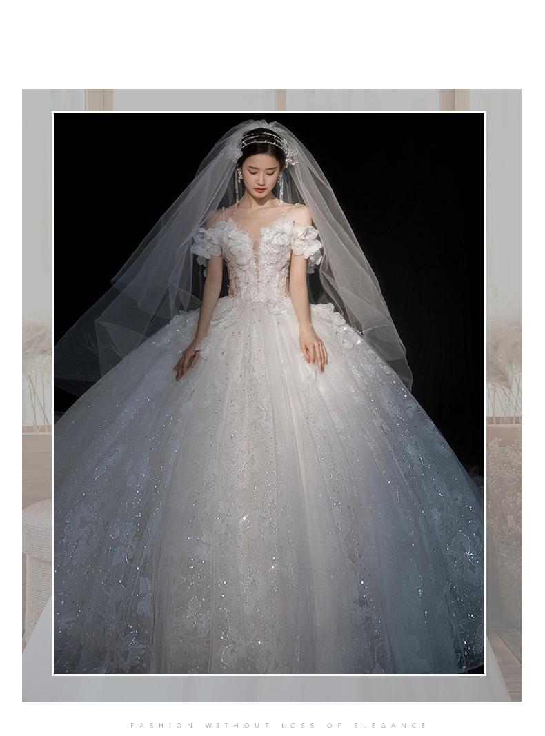 Luxury Off The Shoulder Sexy V-neck Bridal Dress