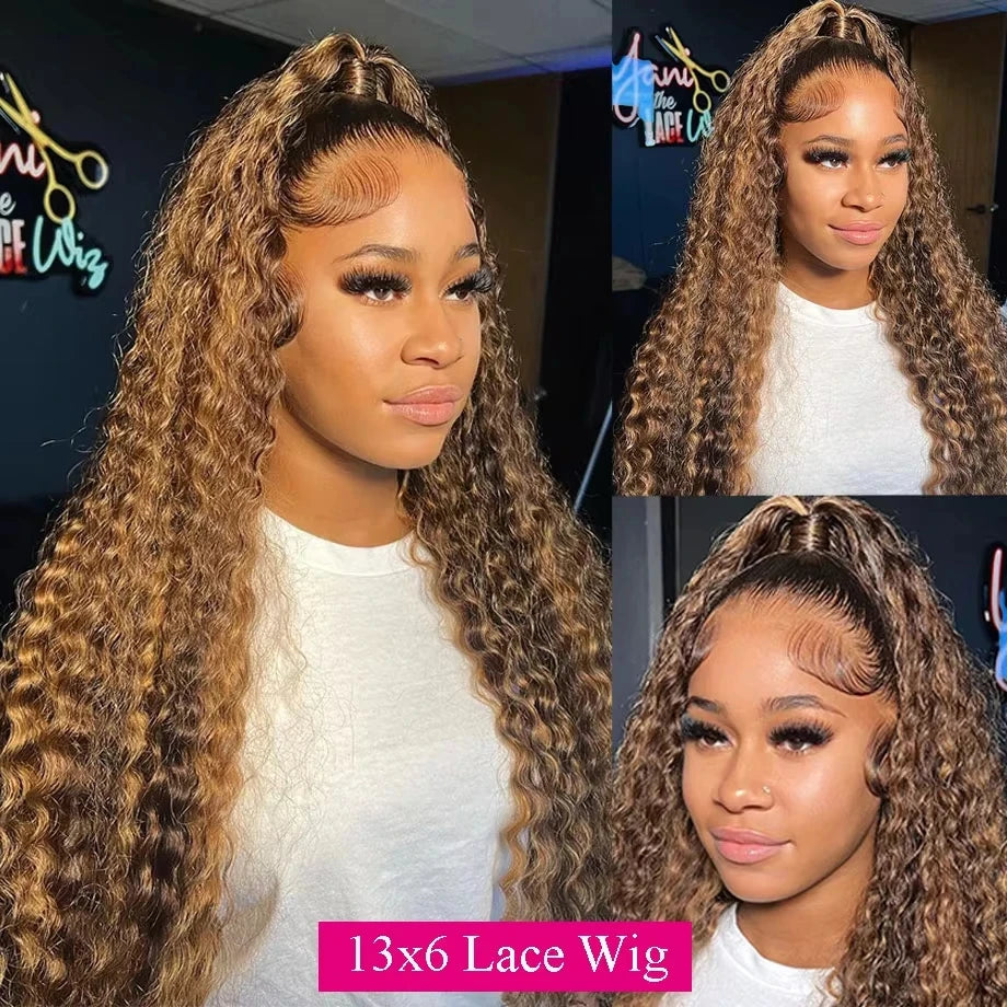 Curly Wig 4/27 Highlight 13x6 Lace Frontal Wig Human Hair