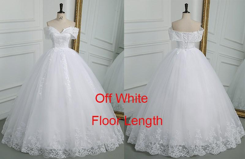Off Shoulder Appliqes Pearls Long Train Bridal Gowns