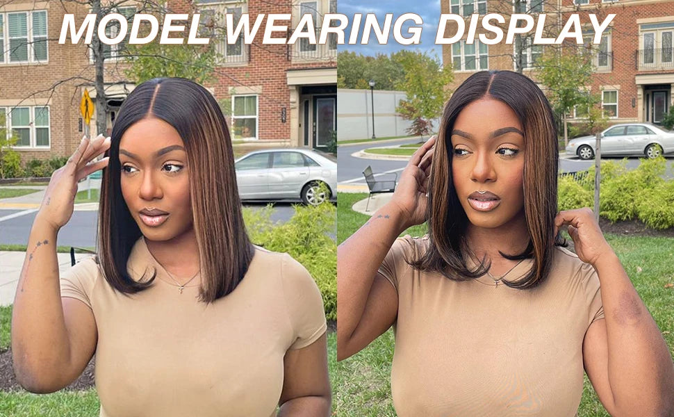 Glueless Wigs Human Hair Pre Plucked Pre Cut P1b/30 Straight Bob Wig With Natural Hairline