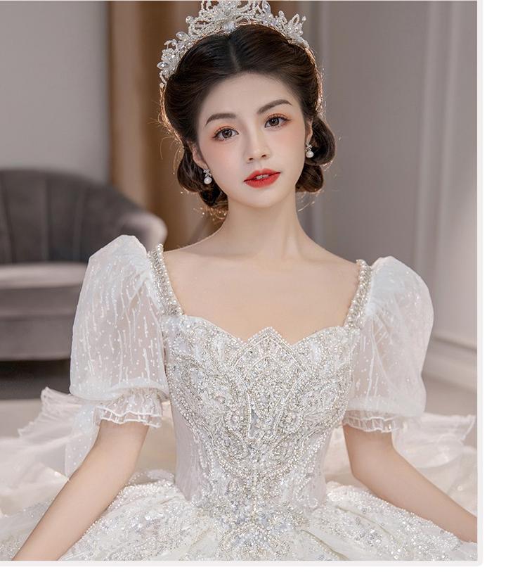 Luxury Wedding Dresses Shiny Big Beading Ball Gown With Long Train Bridal Dress Custom Made Plus Size Vestido De Noiva