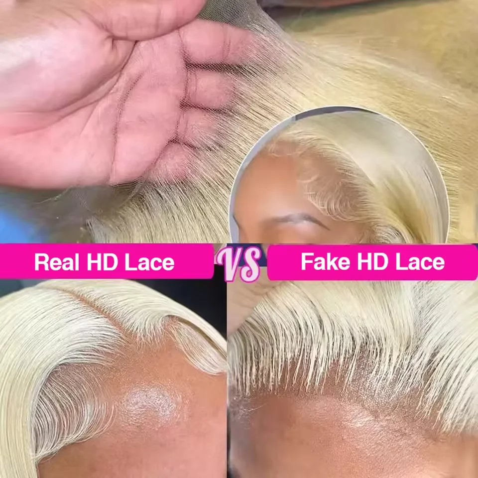 613 Blonde Straight 13x4 13x6 HD Transparent Lace Front Human Hair Wigs