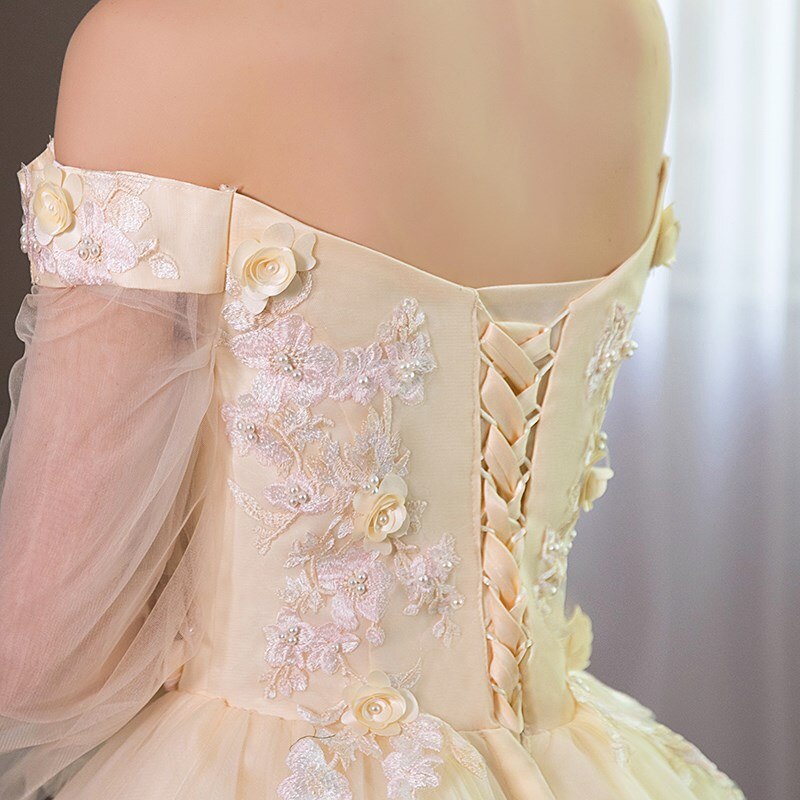 Long Sleeve Quinceanera Dress Off The Shoulder