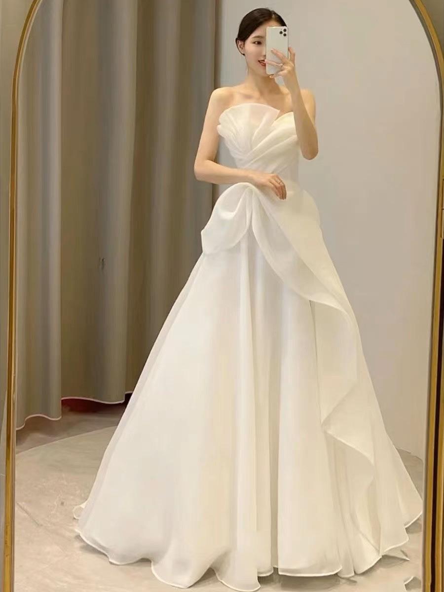 Strapless Wedding Dress Silky