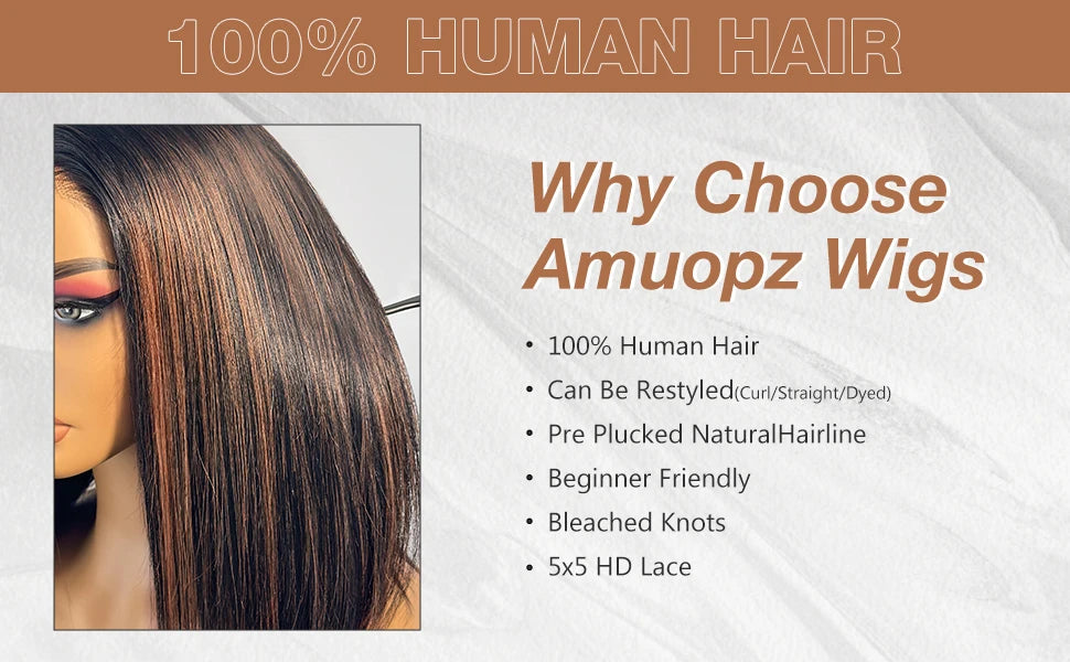 Glueless Wigs Human Hair Pre Plucked Pre Cut P1b/30 Straight Bob Wig With Natural Hairline