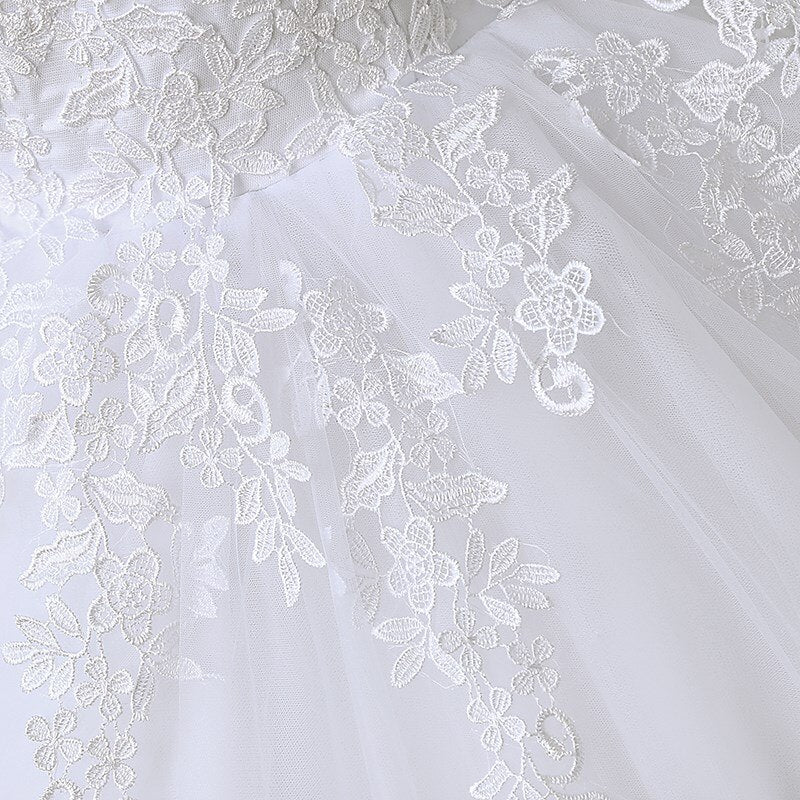 Off The Shoulder Lace Ball Gown Simple Wedding Dress