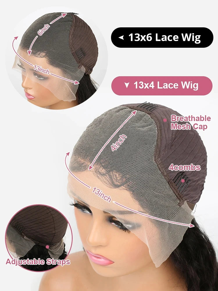 30 40 Inch Chocolate Brown Deep Wave 13x6 HD Lace Frontal Wig Human Hair Curly 13x4 Lace Front Wig Brazilian For Women 250%